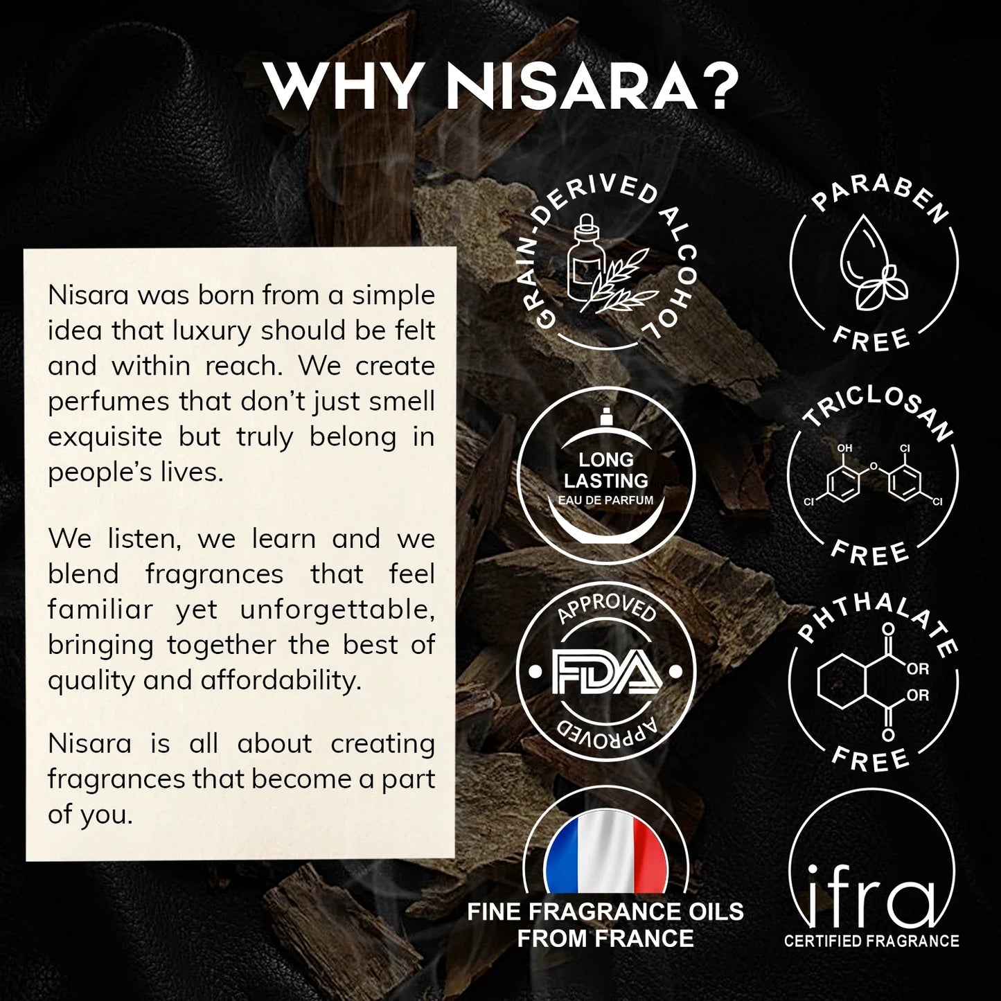 NISARA Leather Oud Eau De Parfum 100ml