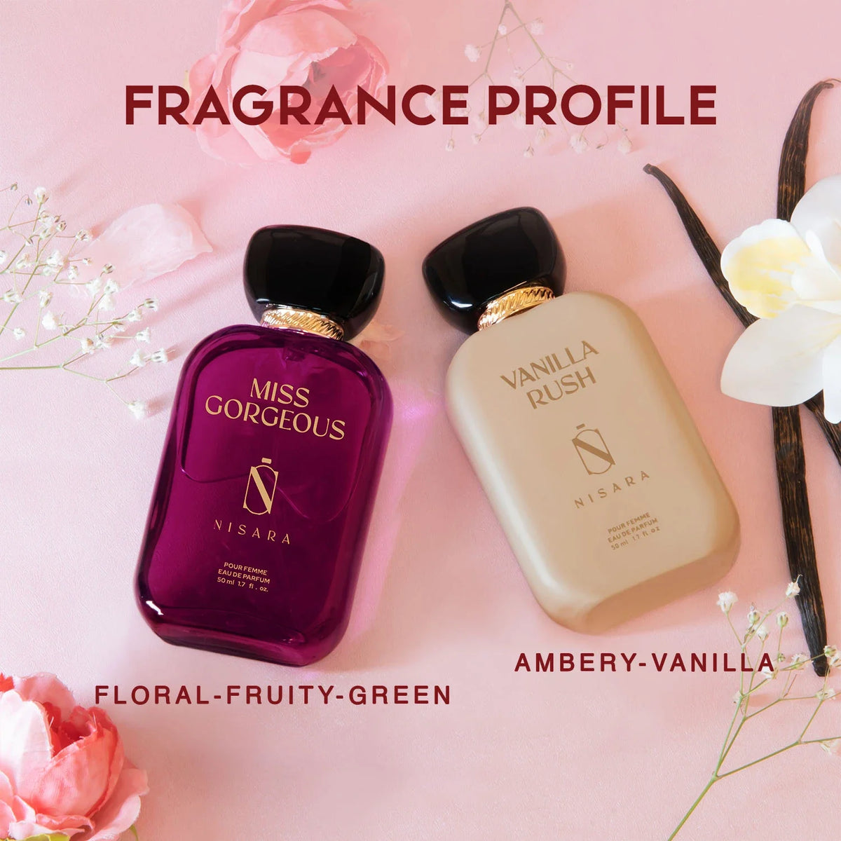 NISARA Vanilla Rush & Miss Gorgeous Gift set 50ml X 2