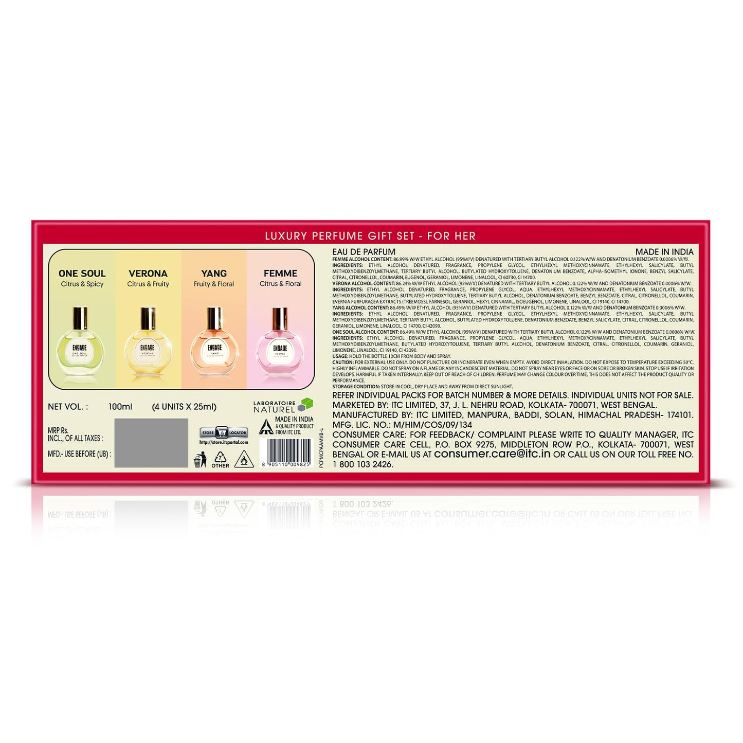 ENGAGE Luxury Perfume Gift Set Assorted - For Women, (25ml x 4n)