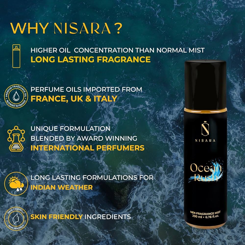 NISARA Ocean Rush Fragrance Mist for Men