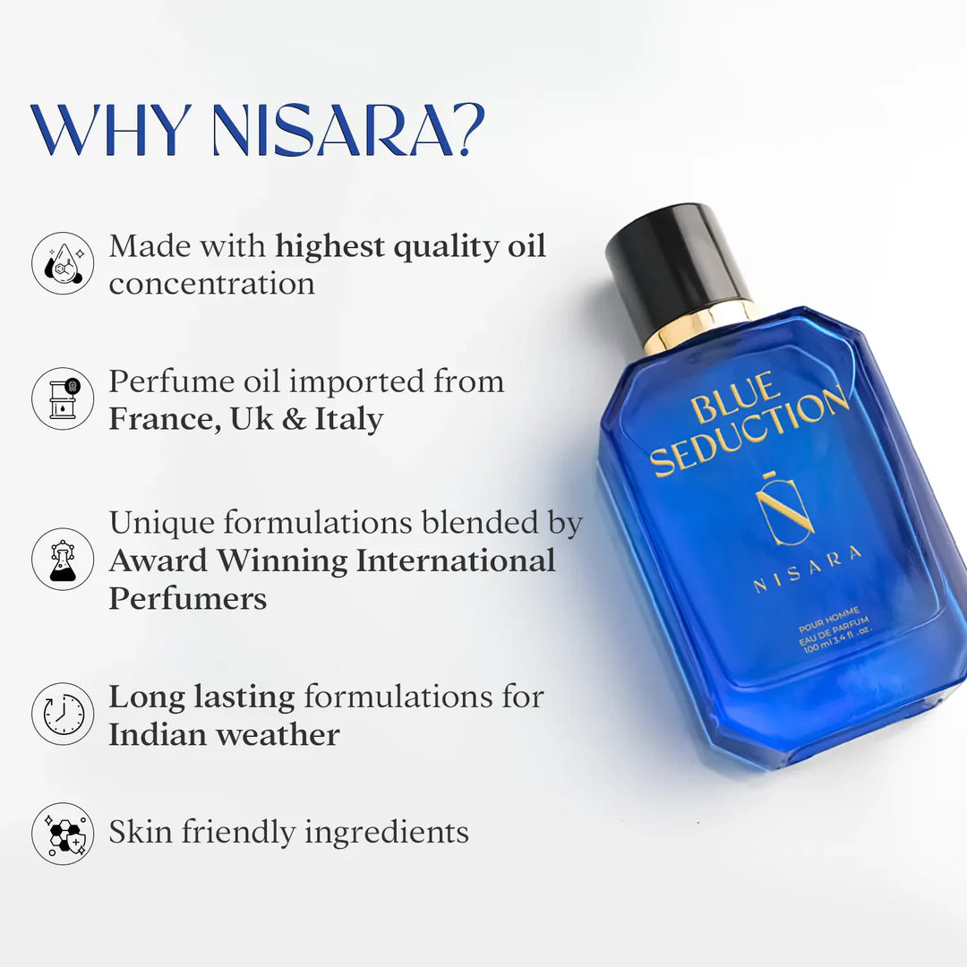 NISARA Blue Seduction Eau De Parfum for Men