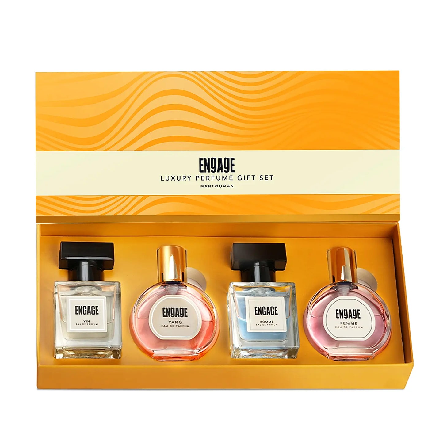 Engage Gift Assorted Luxury Perfume Set - For Men & Women, 100ml, 25ml x 4